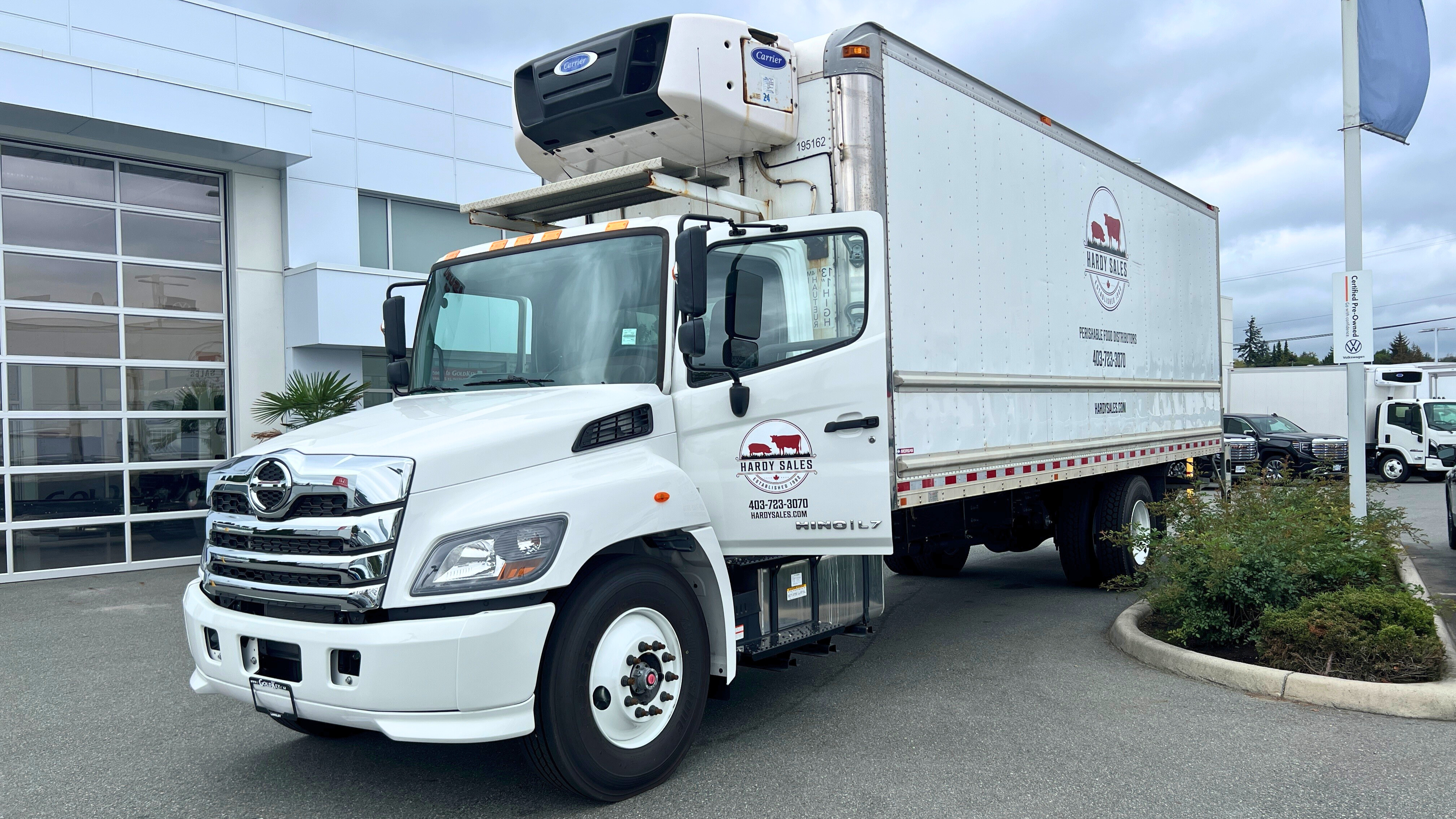 Hardy Sales delivery truck at facility